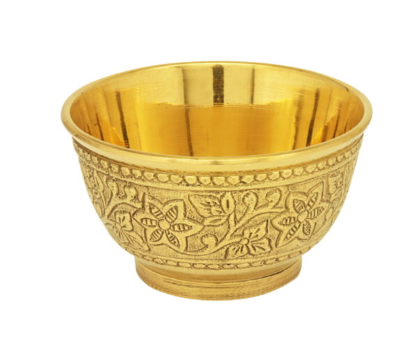 Brass Hand-Engraved Desert Bowl - Image 2